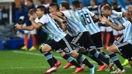 Аргентина құрамасы ойыншыларының қуанышы. Бразилия, 9 шілде 2014 жыл.