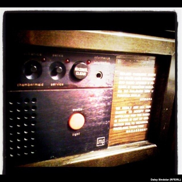 A radio in Sarajevo's Holiday Inn, the main base for journalists who were covering the war