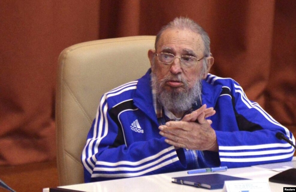 A frail-looking Fidel Castro at the Cuban Communist Party congress in Havana earlier this year.