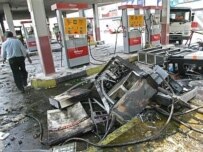 A gas station in northwestern Tehran damaged by rioters on June 27 (AFP)