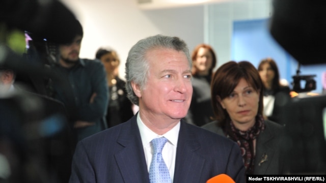 RFE/RL President Steve Korn at the opening of Radio Tavisupleba Media School in Tbilisi.