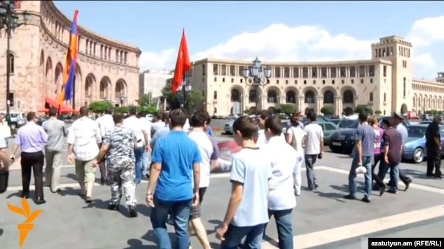 Armenia - A demonstration in Yerevan in support of Syrian Armenians taking refuge in Armenia, 19Jul2012.