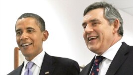 U.S. President Barack Obama with British Prime Minister Gordon Brown  