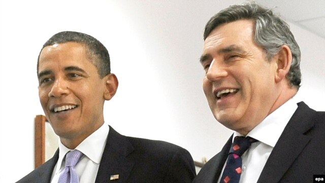 U.S. President Barack Obama with British Prime Minister Gordon Brown  