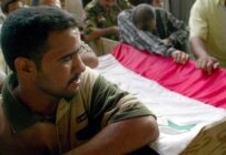 The funeral of a member of the Iraqi security forces in Al-Karbala this October (epa)