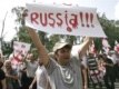 An anti-Russian demonstration in Teklati, neat Poti, Georgia