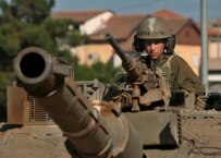 An Israeli tank on the border with Lebanon on July 23 (epa)