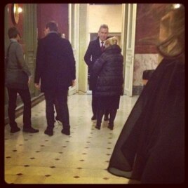 Елена Мизулина и Павел Астахов в кулуарах женевского форума