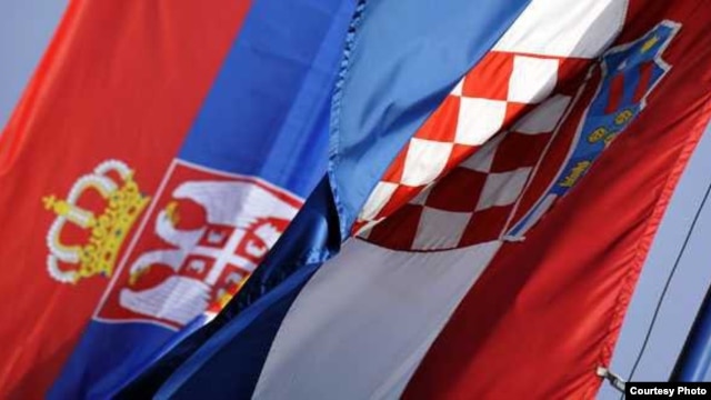 Zastave Srbije i Hrvatske, ilustracija