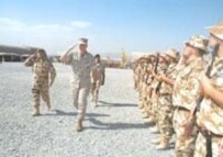General Jones addresses troops during his visit