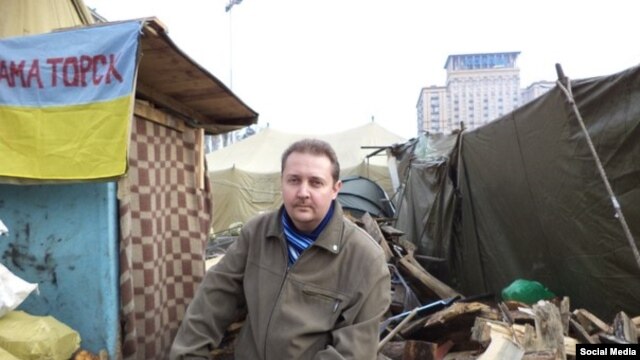 Павло Мєзєрін на Майдані у Києві 11 лютого 2014 року