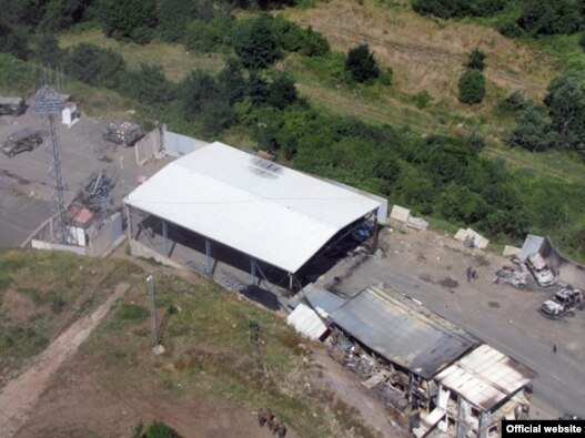 One of the border crossings in northern Kosovo, after it was destroyed in violent protests in July