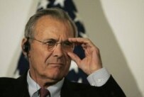 Former U.S. Defense Secretary Donald Rumsfeld in Iraq this July (epa)