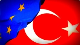 Turkey -- The Turkish national flag flies close to the EU flag, 17Oct2011