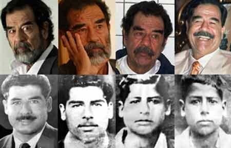 Iraq -- collage of images of Saddam Hussein