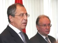 Sergei Lavrov (left) spoke on a visit to Minsk (Bymedia.net)