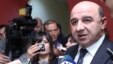 Armenia -- Energy Minister Armen Movsisian speaks to journalists.