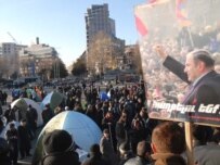 Opposition supporters protest in Yerevan on February 22 (Photolur)