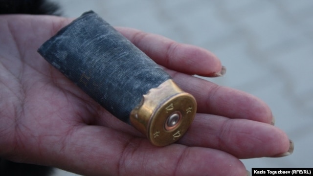A shotgun shell from the violence in Zhanaozen in December