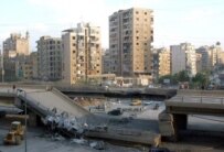 A bridge in southern Beirut that was destroyed by an Israeli air strike (epa)