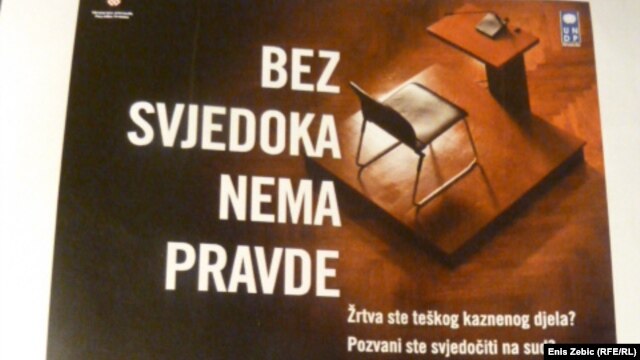 Plakat projekta "Bez svjedoka nema pravde"