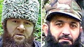 Doku Umarov (left) is accused by Aslambek Vadalov and two other commanders of being an inconsistent and autocratic leader.