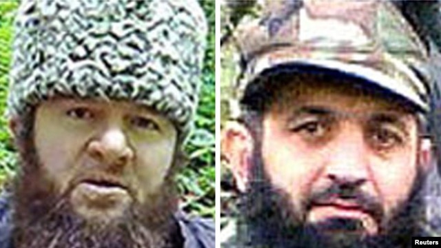 Doku Umarov (left) is accused by Aslambek Vadalov and two other commanders of being an inconsistent and autocratic leader.