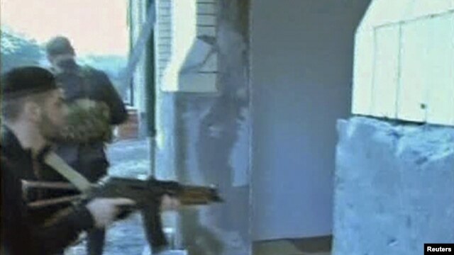 Chechen special forces in the village of Tsentoroi on August 29.