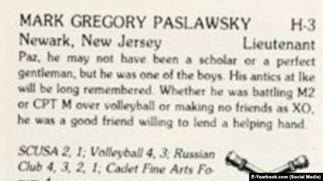 Mark Paslawsky's West Point Yearbook photo from 1981 (E-Yearbook.com)
