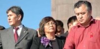 Opposition leaders at the protest in central Bishkek on November 2 (RFE/RL)