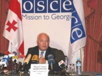 OSCE Chairman In Office Moratinos speaking in Tbilisi (OSCE)