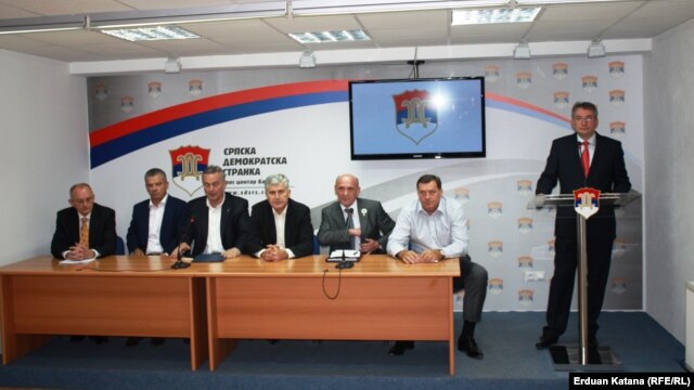 Stranački lideri nakon sastanka u Banjaluci, 13. jul 2012.