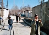 Construction workers in Tajikistan