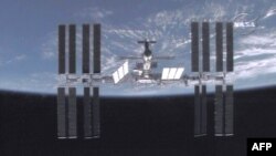 A video grab provided by NASA showing the International Space Station (ISS) in March 2009.