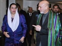 Bhutto and Karzai at their meeting just hours before the explosion