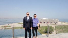 Azerbaijan. Baku. President Ilham Aliyev attended the opening of the Baku Crystal Hall, the venue of the Eurovision-2012 Song Contest