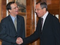 Marc Perrin de Brichambaut (left) and Russian Foreign Minister (epa)