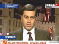 Irakli Okruashvili in his Imedi TV interview (TV screen shot)