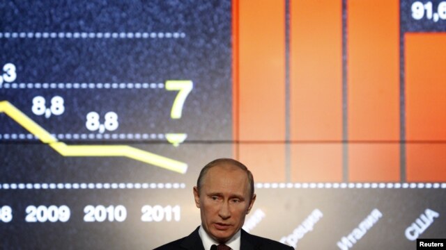 Vladimir Putin delivers a speech during an international investment forum in Sochi, Russia, in 2011.