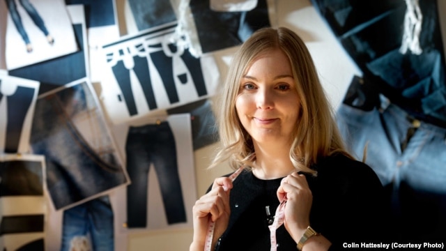 Dawn Ellams, a researcher with the School of Textiles and Design at Scotland's Heriot-Watt University, has produced a pair of jeans made from material other than cotton. 