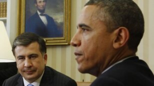 Georgian President Mikheil Saakashvili (left) met his U.S. counterpart Barack Obama in Washington earlier this week. 