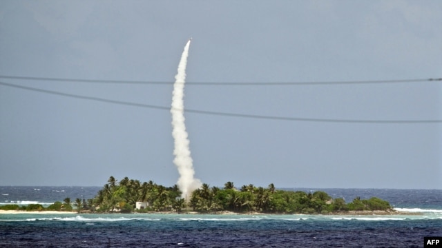 The U.S. military conducted this test of the Patriot system in the Marshall Islands in October.