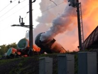 Many people were sickened when a train carrying phosphorus derailed and caught fire in Ukraine (file photo) (Ukrinform)