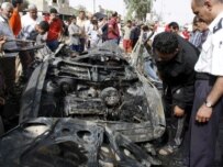 Site of bombing in Baghdad's Al-Jadiriyah district today (epa)