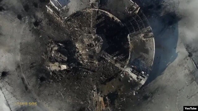 Так выглядел донецкий аэропорт с высоты птичьего полета 15 января 