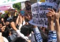 Protesters this week in Jalalabad