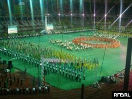 Turkmenistan -- Ashgabat. Celebration performances in the Olympic Stadium, 28Oct2009