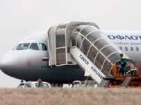 The Aeroflot plane at Prague's Ruzyne airport (epa)