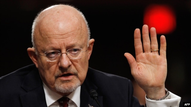 U.S. Director of National Intelligence James Clapper testifies on Capitol Hill in February.