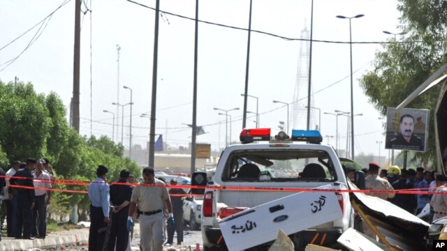 عناصر أمنية في كربلاء بعد حادث تفجير 